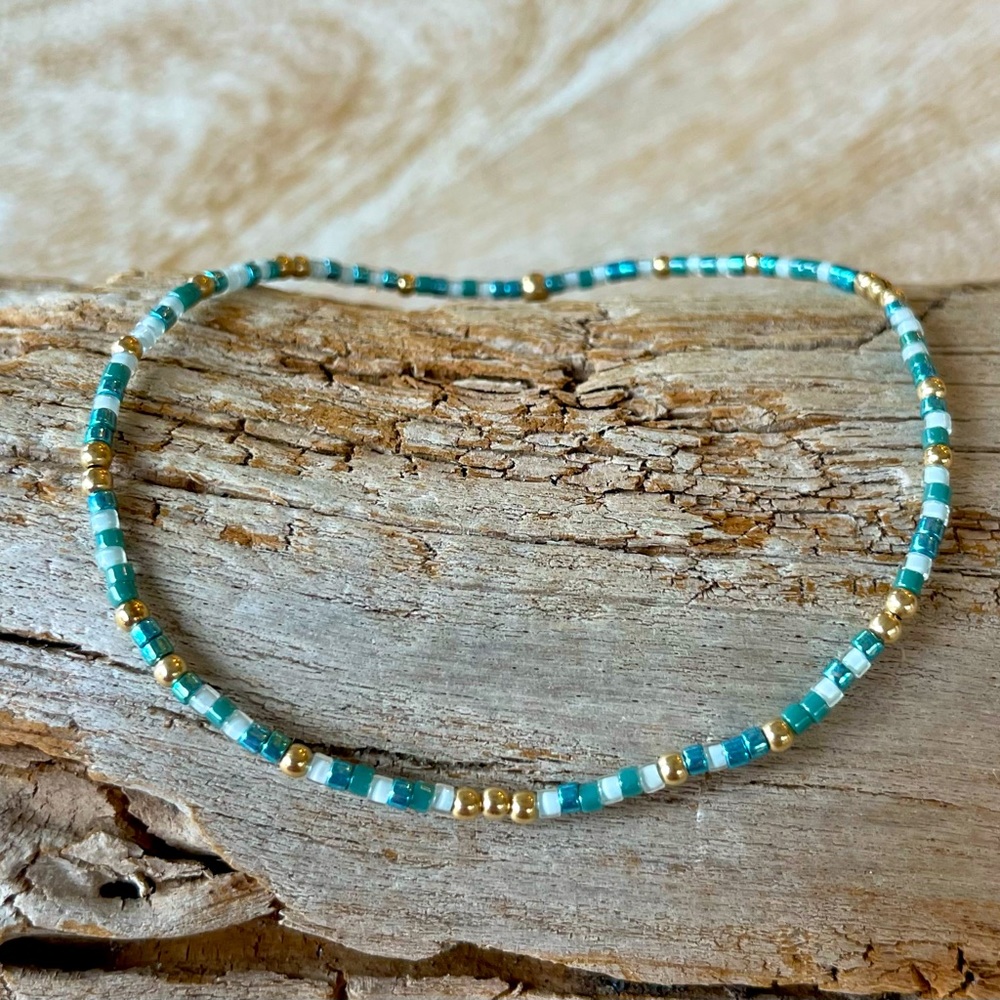 Handmade seed bead Mediterranean bracelet miyuki seed beads + gold filled beads